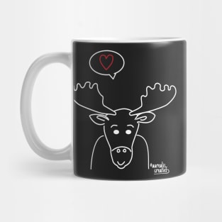 Love moose on black Mug